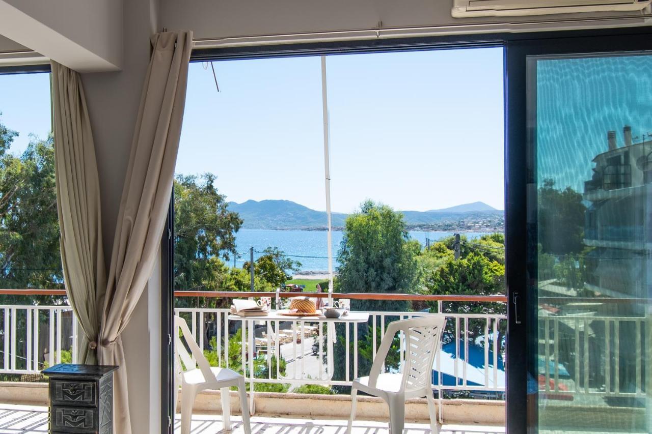 Lavish & Spacious Apt With Stunning Seaview, 10 Min Ath Airport Artemida  Luaran gambar